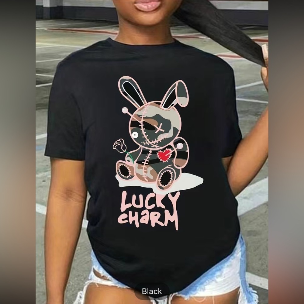 Cartoon Bunny graphic tee shirt